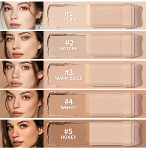 Skin Tint Foundation Stick with Brush Multi Use Matte Waterproof